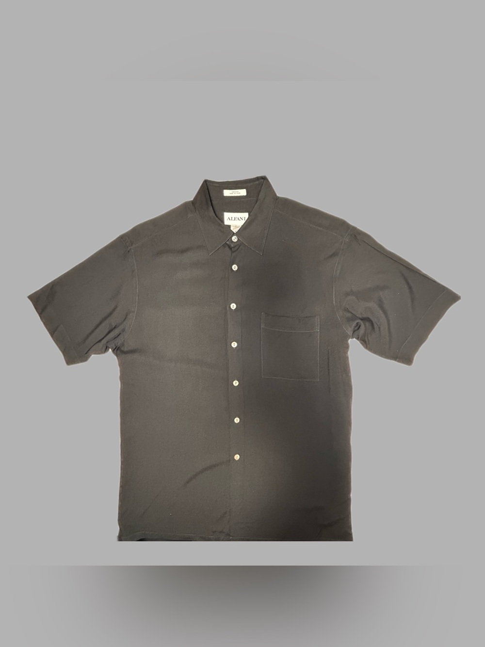 Alfani Black Short-Sleeve Button-Down Shirt with Chest Pocket